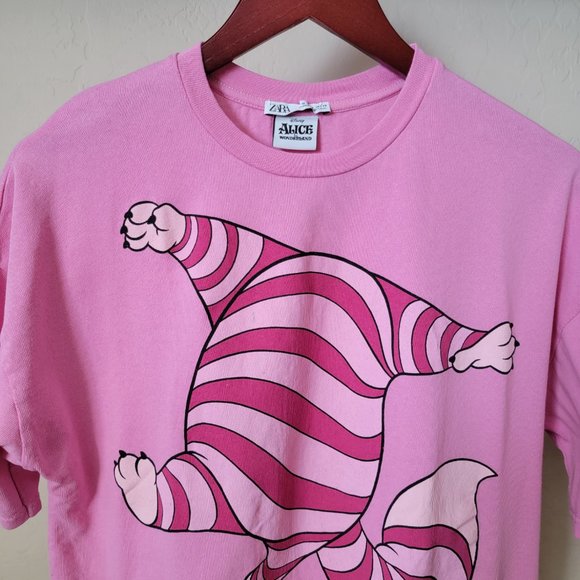 Zara x Disney Alice in Wonderland Chesire Cat Graphic Tee Shirt - Picture 7 of 16